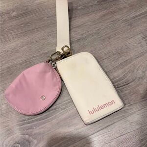 lululemon athletica Pink & White Wristlet Clutch